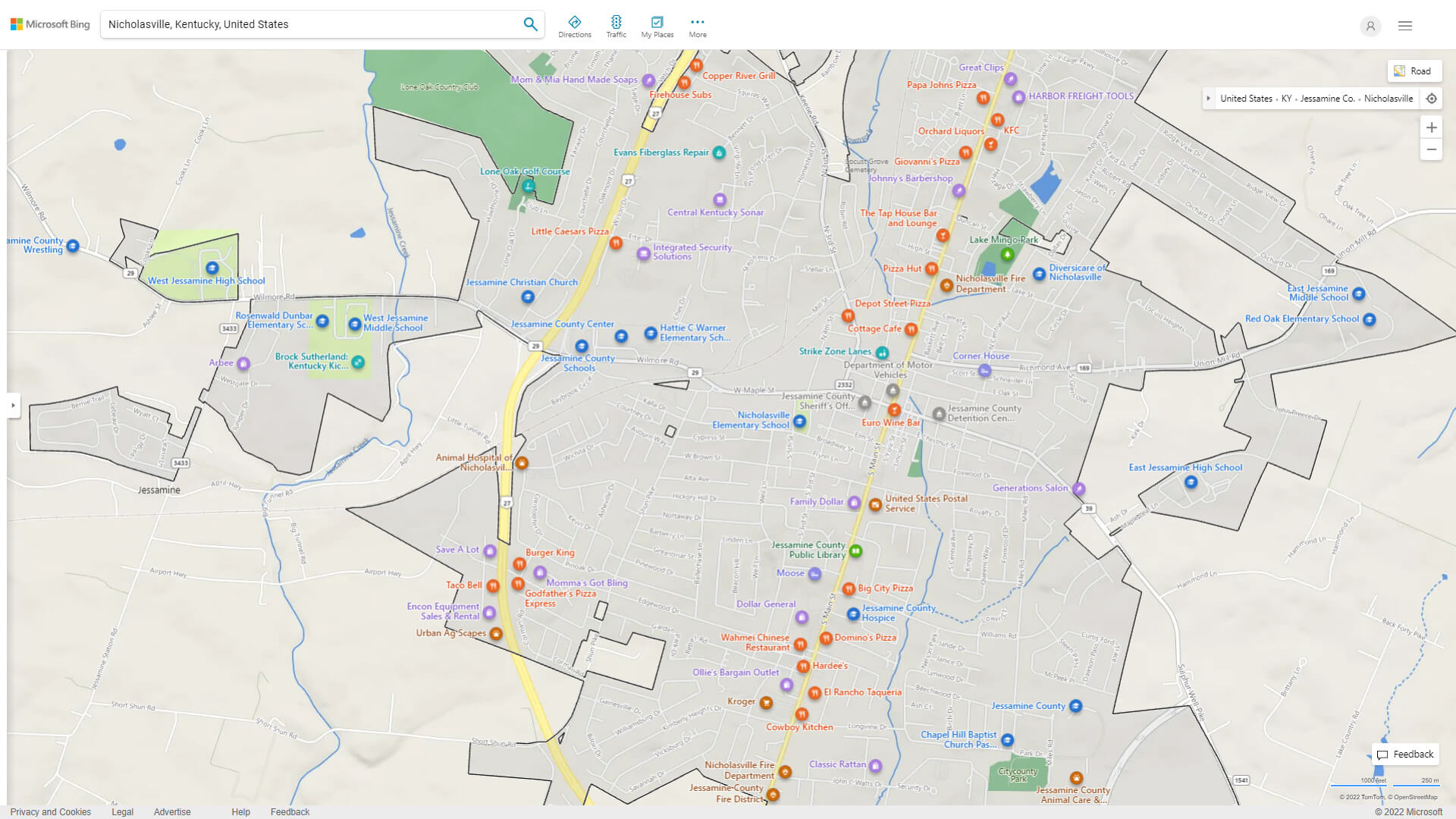Nicholasville Detailed Map
